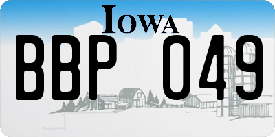 IA license plate BBP049