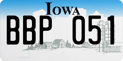 IA license plate BBP051