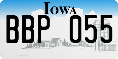 IA license plate BBP055