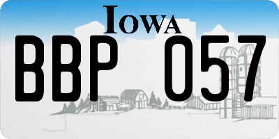 IA license plate BBP057