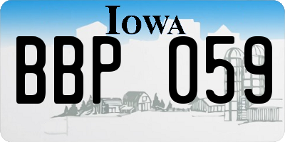 IA license plate BBP059