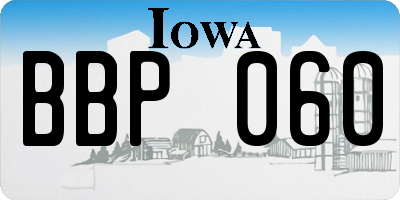 IA license plate BBP060