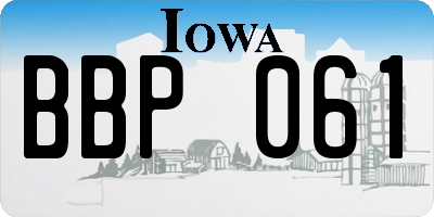 IA license plate BBP061
