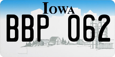 IA license plate BBP062