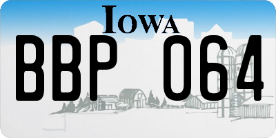 IA license plate BBP064