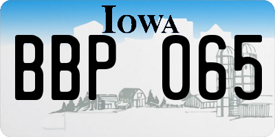 IA license plate BBP065