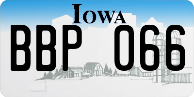 IA license plate BBP066