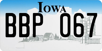 IA license plate BBP067