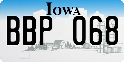 IA license plate BBP068