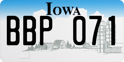 IA license plate BBP071
