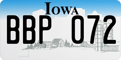 IA license plate BBP072