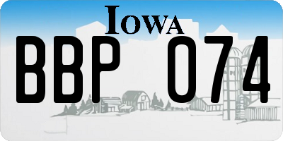 IA license plate BBP074