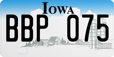 IA license plate BBP075