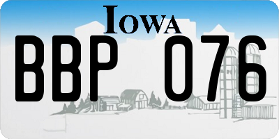 IA license plate BBP076