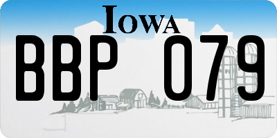 IA license plate BBP079