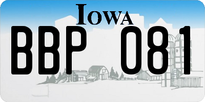 IA license plate BBP081