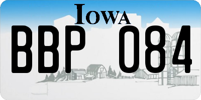 IA license plate BBP084