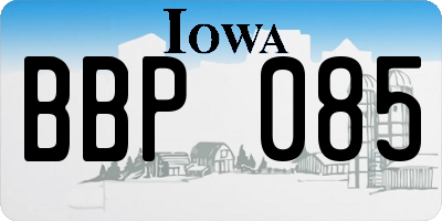 IA license plate BBP085