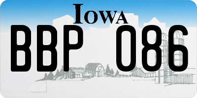IA license plate BBP086