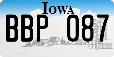 IA license plate BBP087