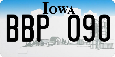 IA license plate BBP090