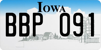 IA license plate BBP091