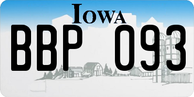 IA license plate BBP093
