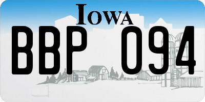 IA license plate BBP094