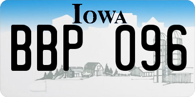 IA license plate BBP096