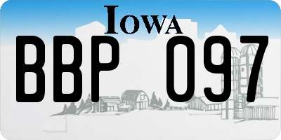 IA license plate BBP097