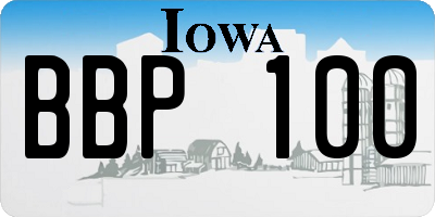IA license plate BBP100