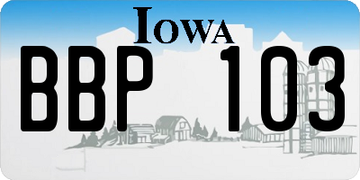 IA license plate BBP103