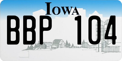 IA license plate BBP104