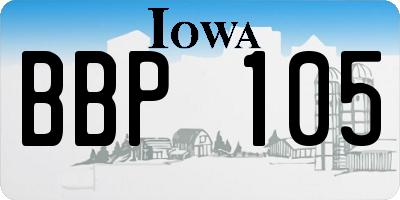 IA license plate BBP105