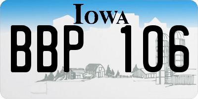 IA license plate BBP106