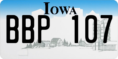 IA license plate BBP107