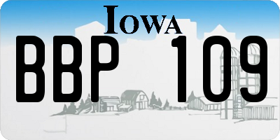 IA license plate BBP109
