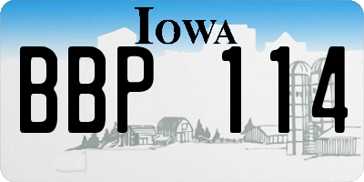 IA license plate BBP114