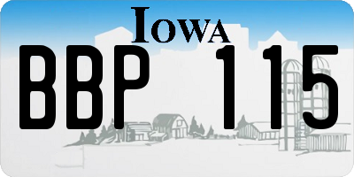 IA license plate BBP115