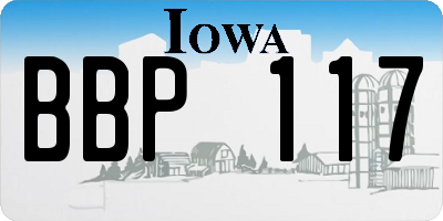 IA license plate BBP117