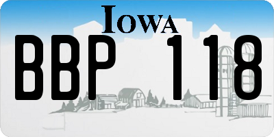 IA license plate BBP118