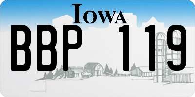 IA license plate BBP119