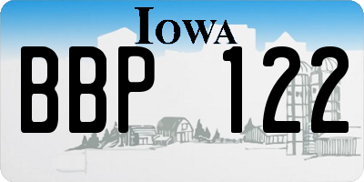 IA license plate BBP122