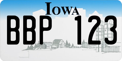 IA license plate BBP123