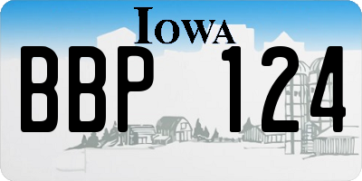 IA license plate BBP124