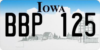 IA license plate BBP125