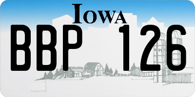 IA license plate BBP126