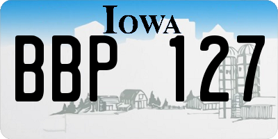 IA license plate BBP127