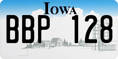IA license plate BBP128