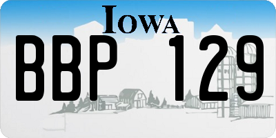 IA license plate BBP129